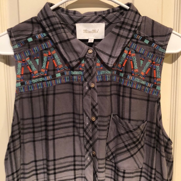 Miss Me button up hi low top - Picture 2 of 3